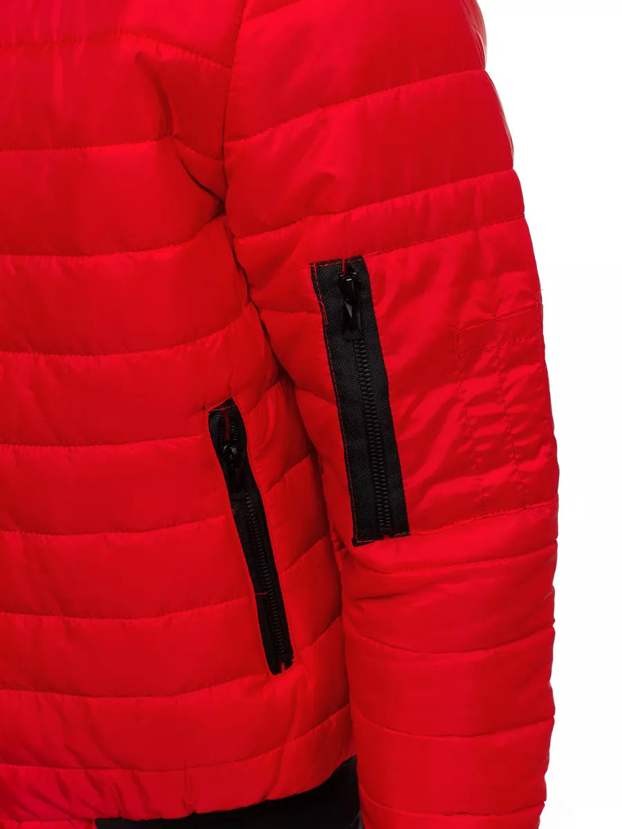 Men's spring - autumn jacket in red color Nosal