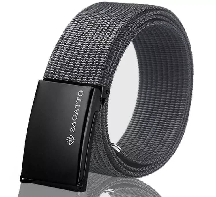 Men's fabric gray belt with buckle Sponto