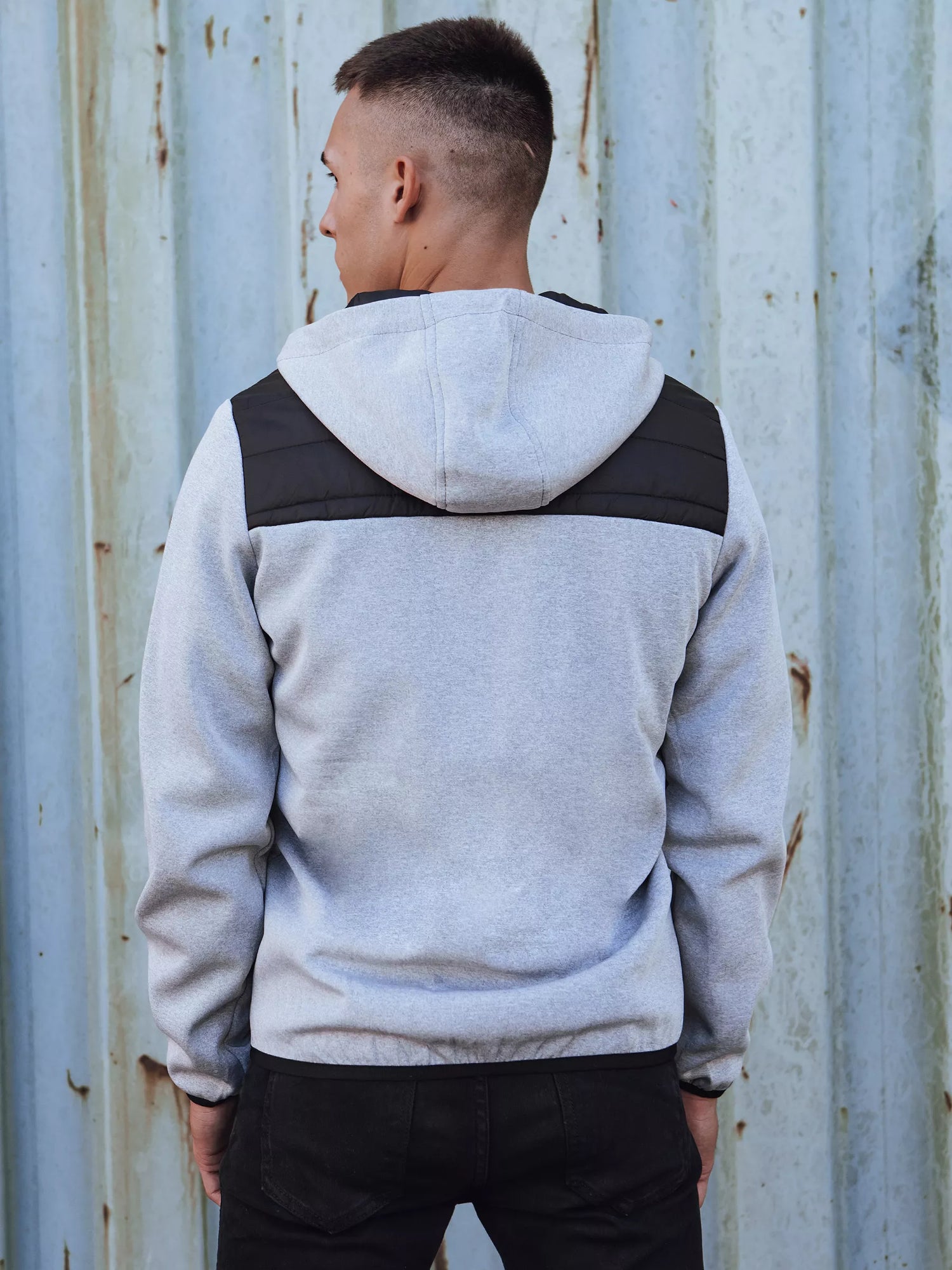 Men's gray jacket with green detail Lucas