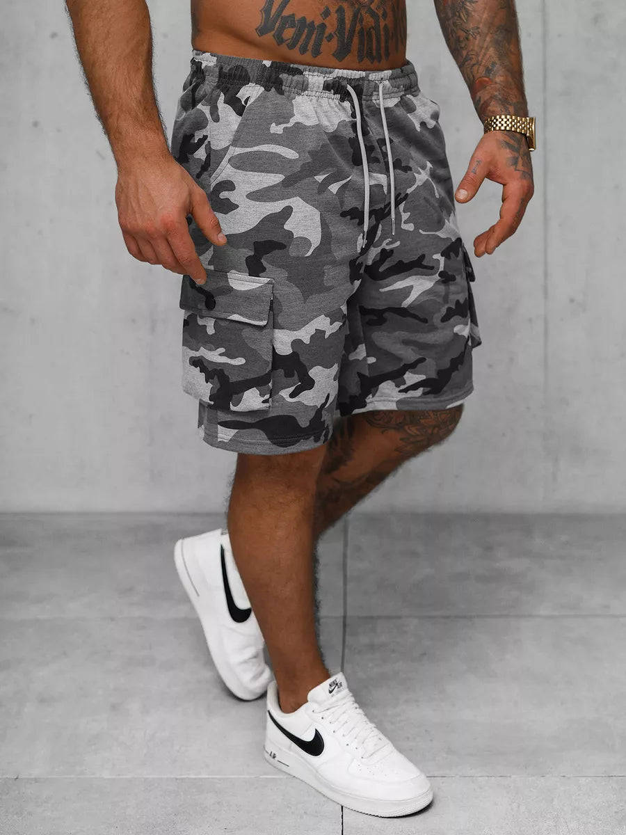 Men's gray camouflage shorts Army