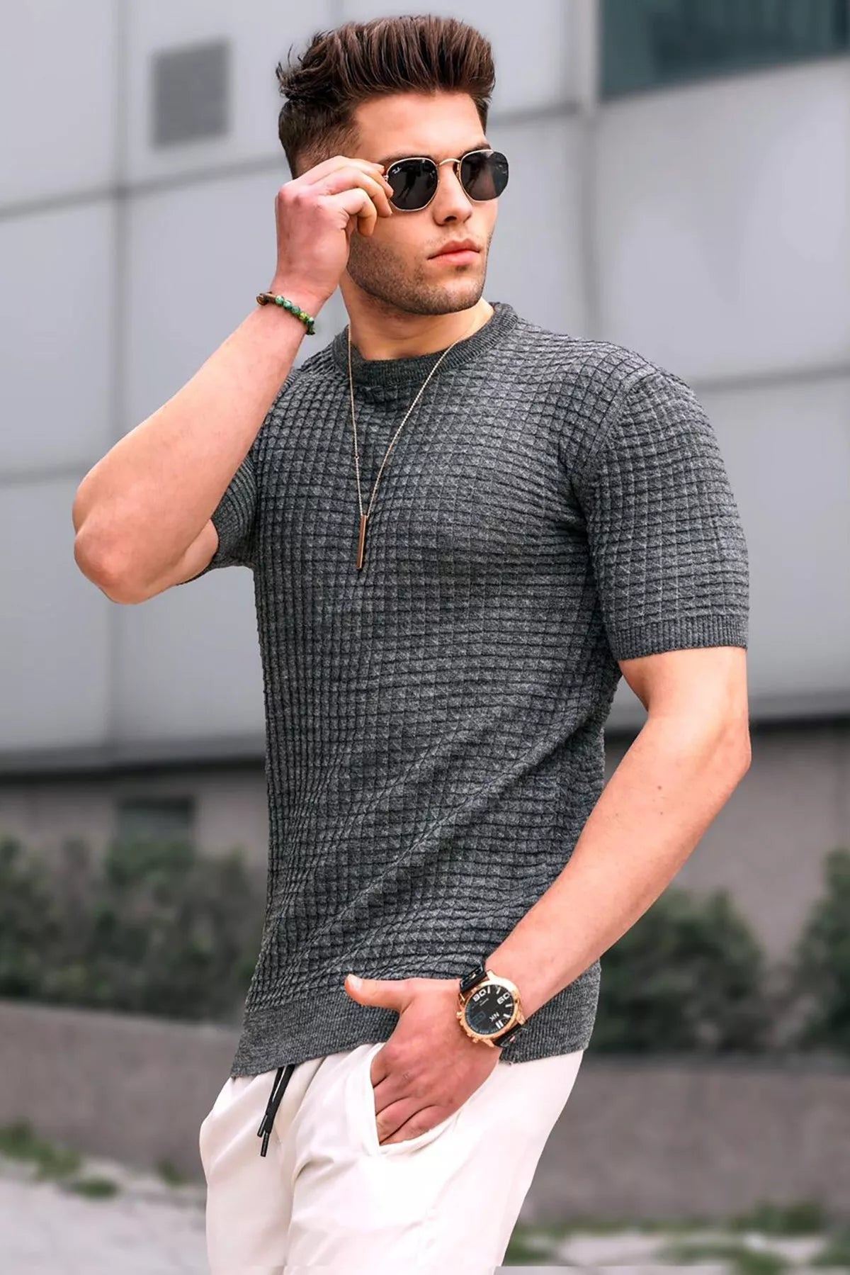 Men's gray T-shirt Tamari