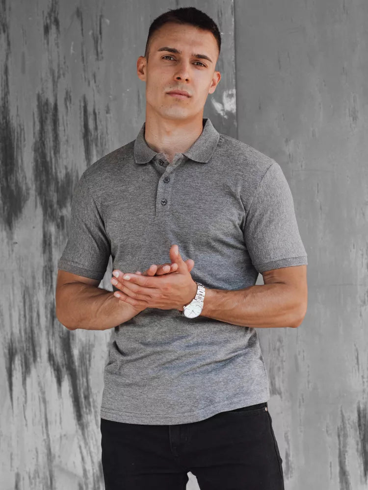 Men's gray polo shirt Metrol