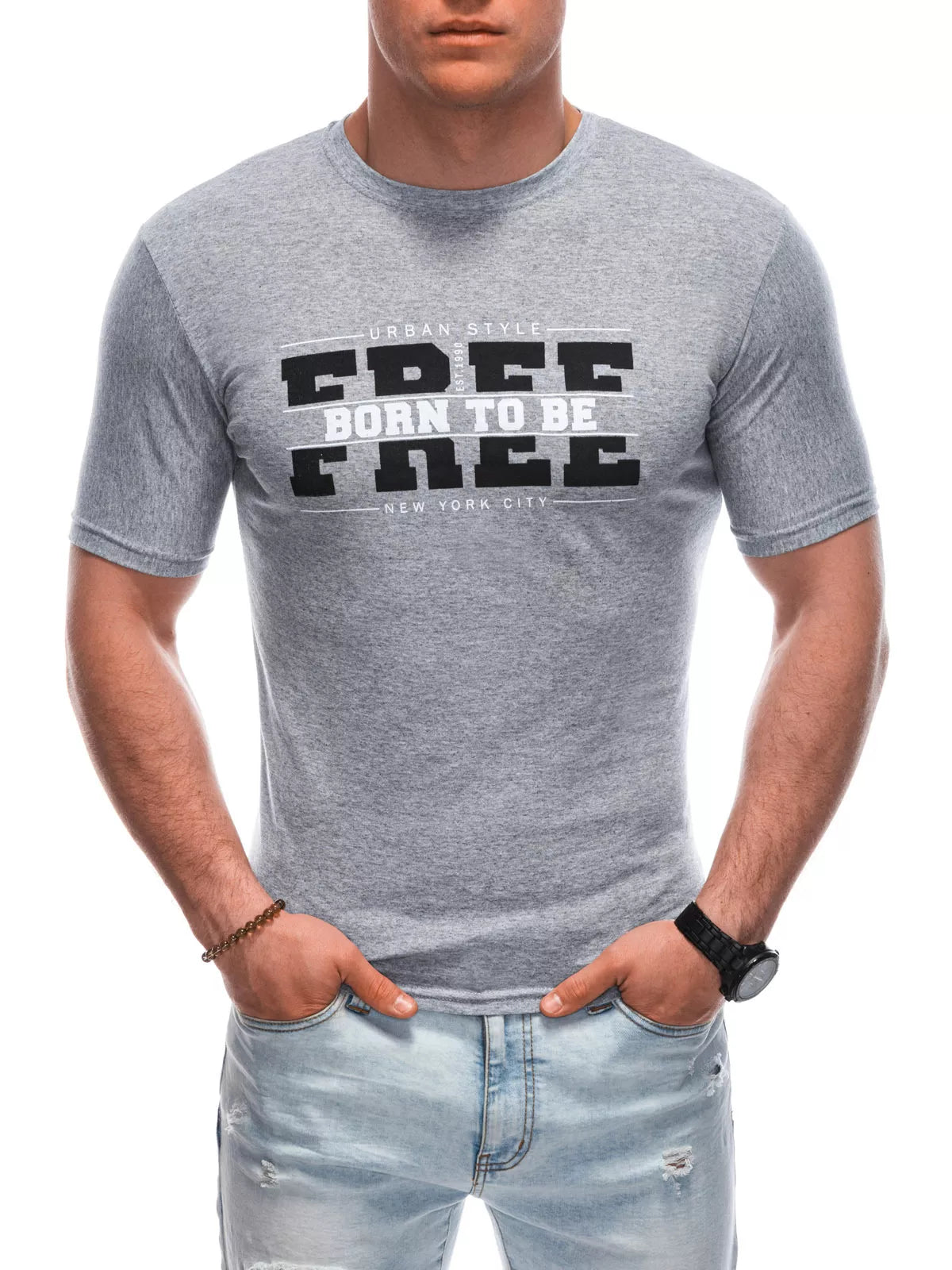 Men's gray T-shirt Free