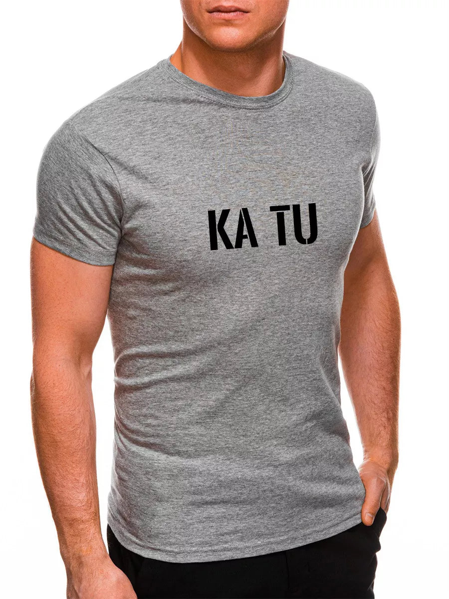 Men's gray T-shirt WHAT ARE YOU?