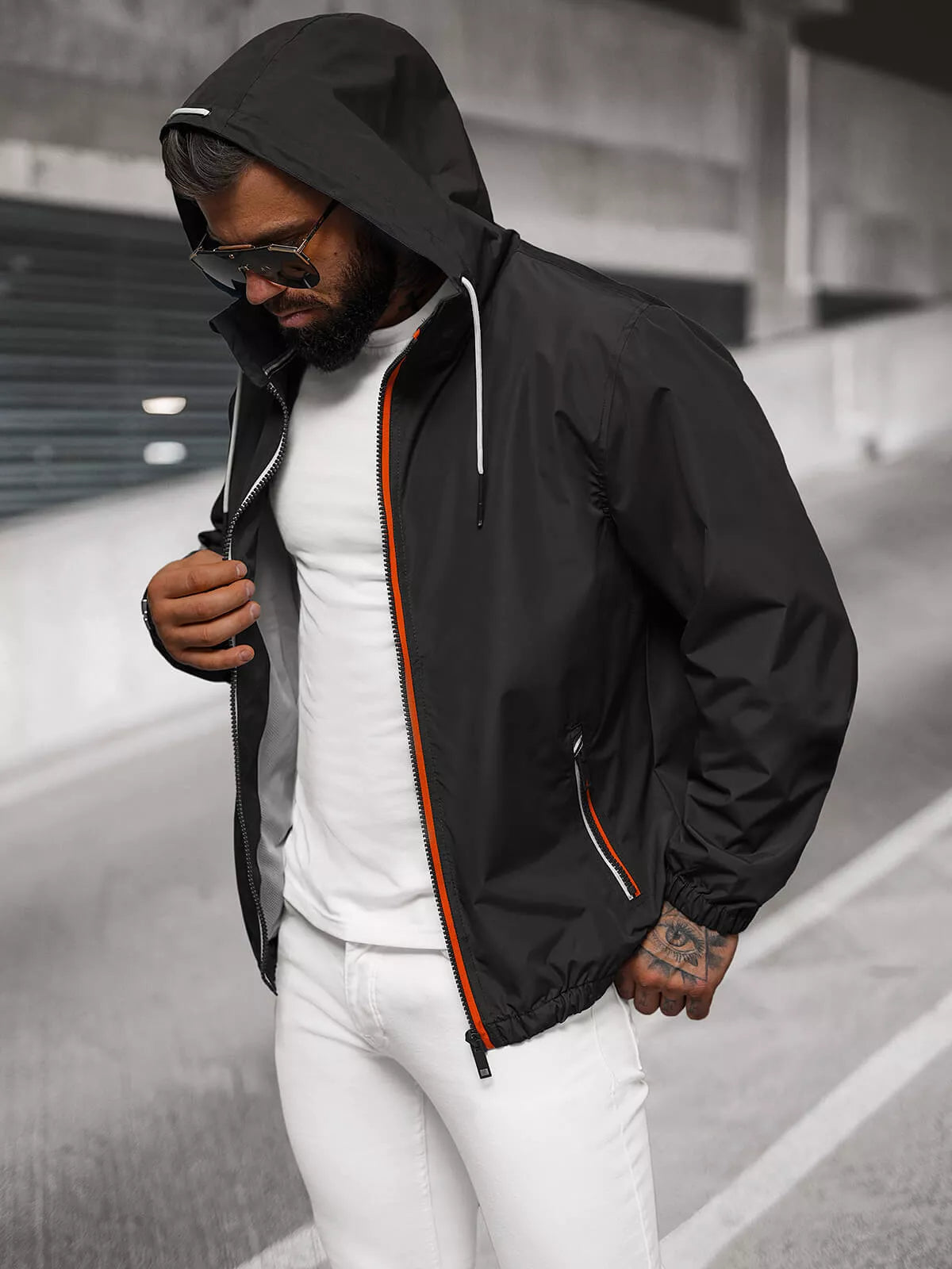 Men's slim black jacket Doran