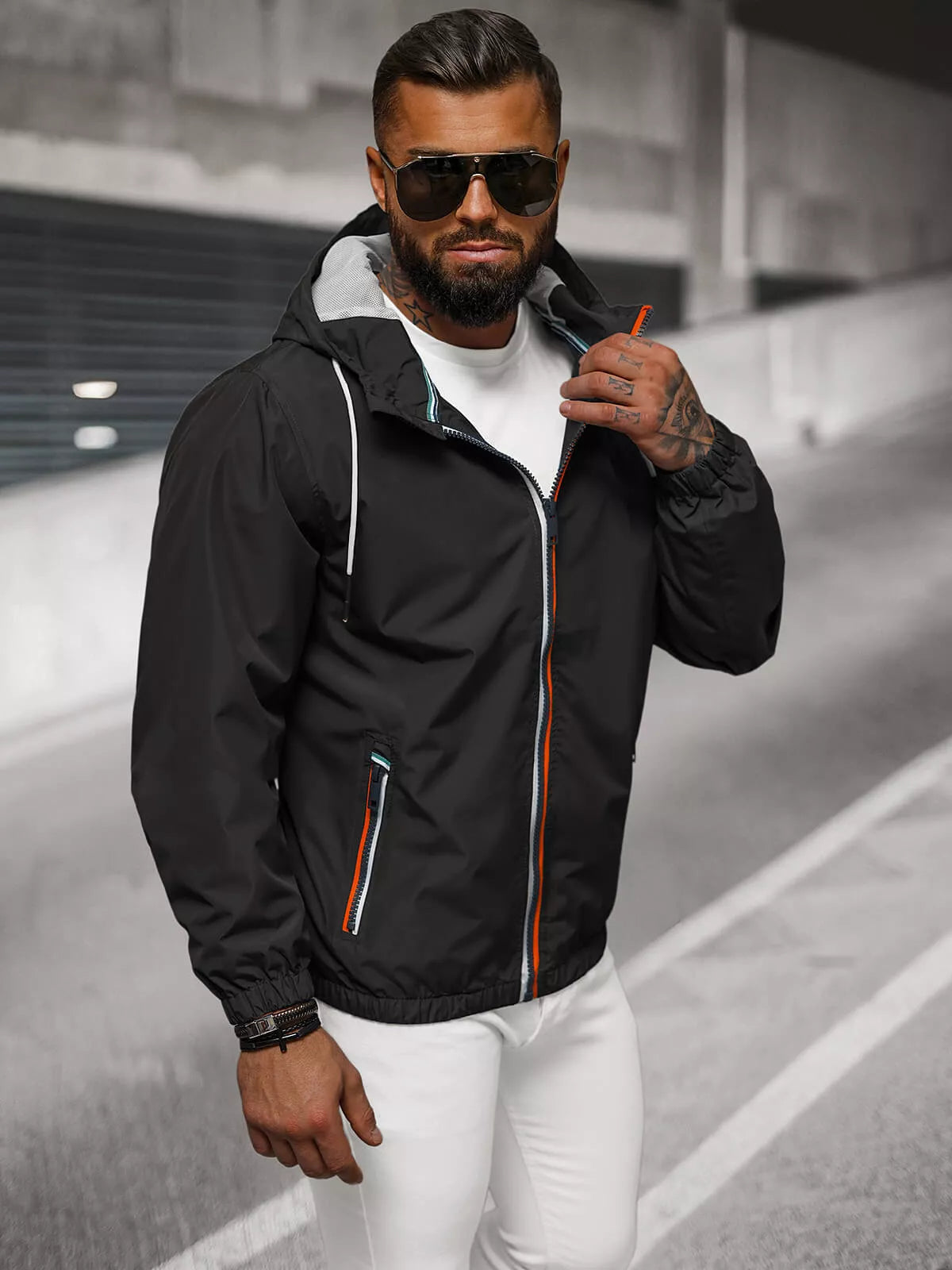 Men's slim black jacket Doran