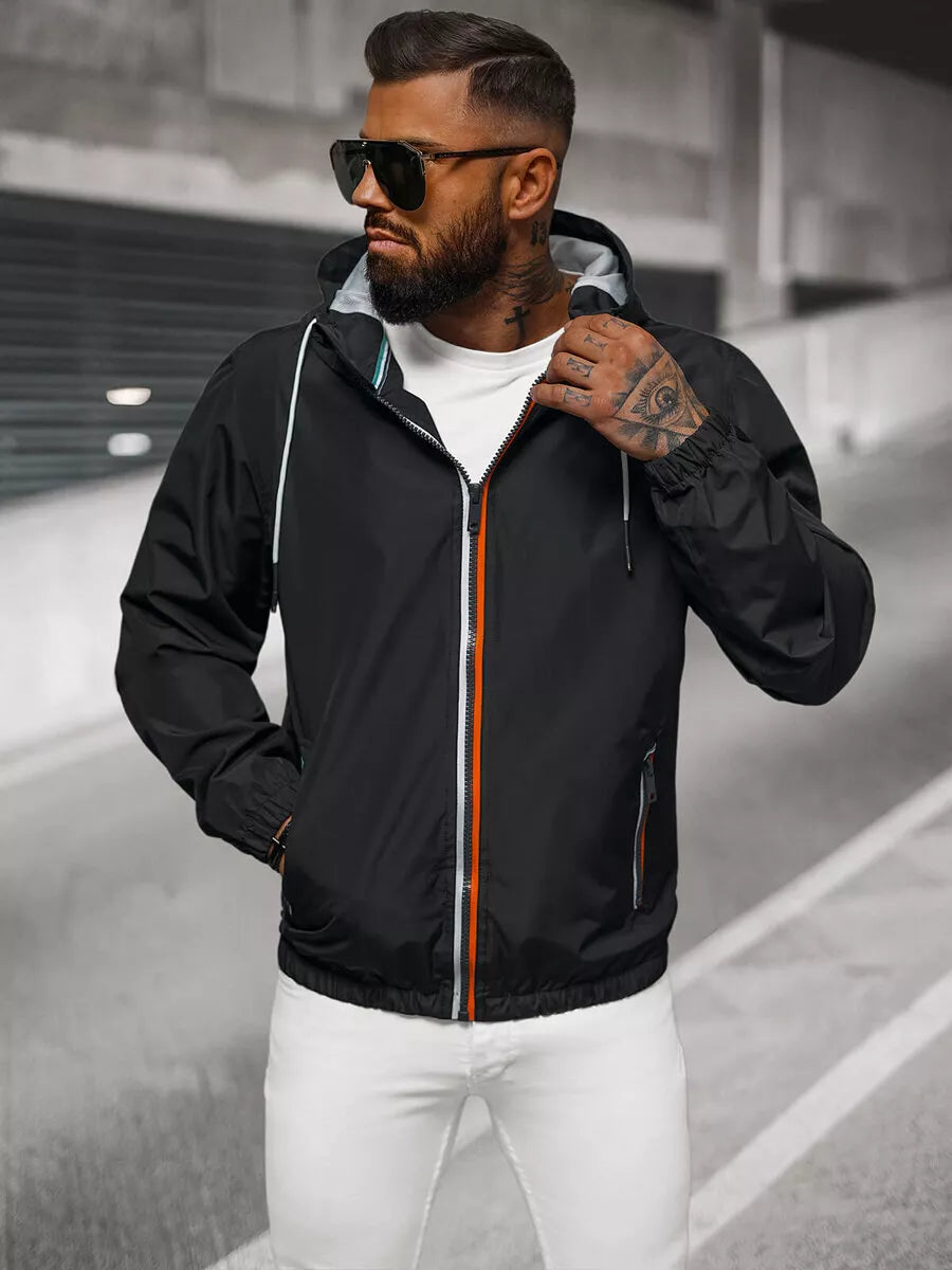 Men's slim black jacket Doran