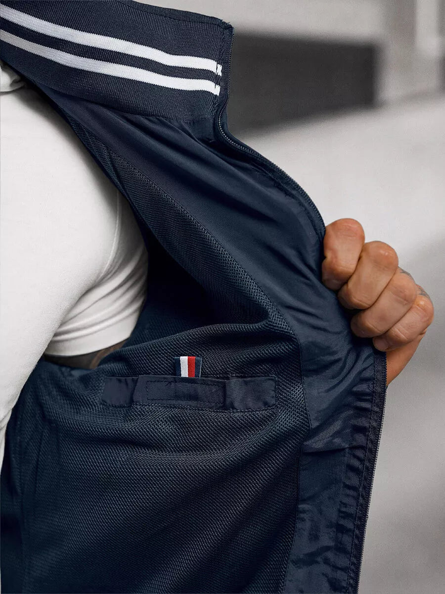 Men's thin dark blue jacket Some