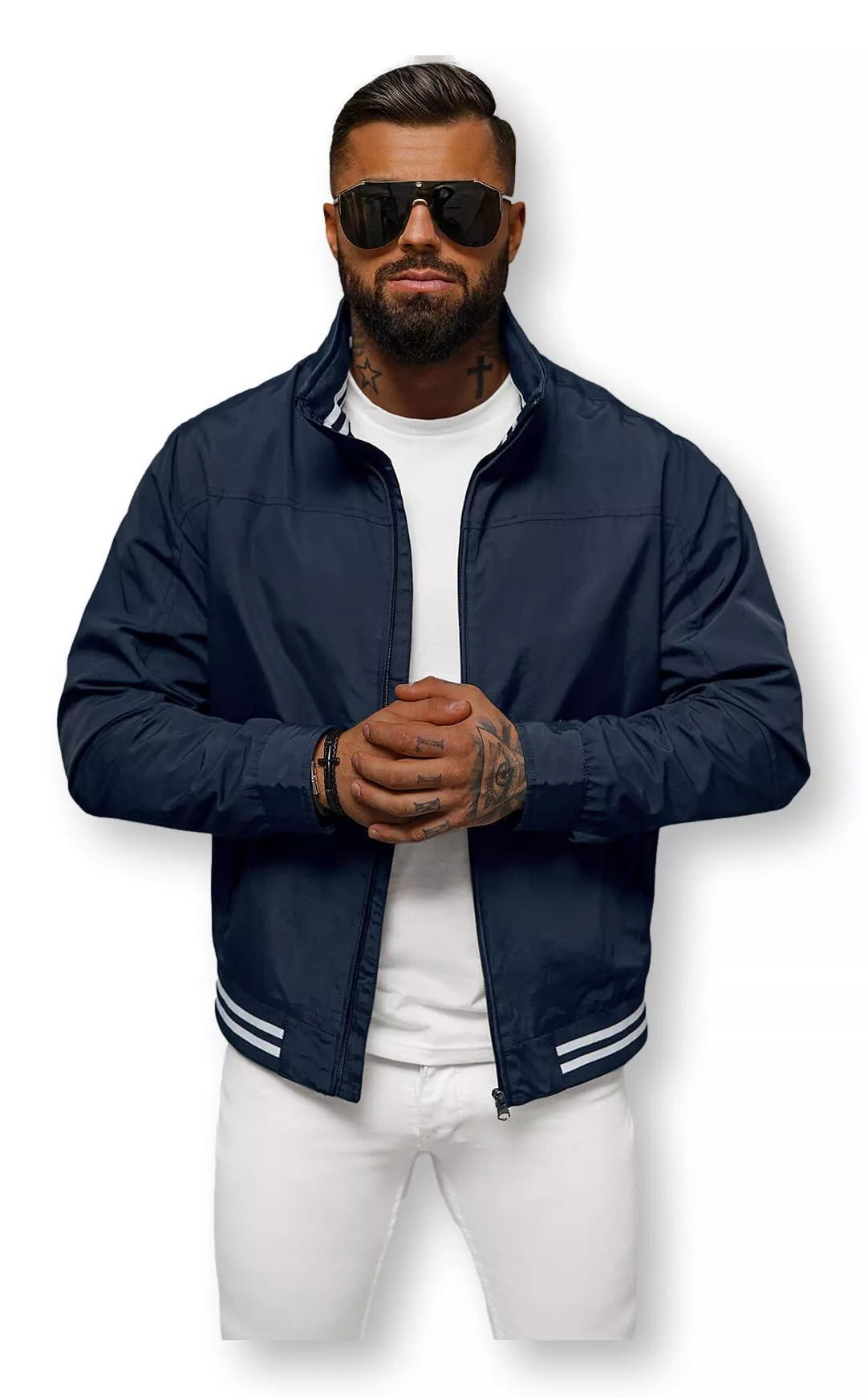 Men's thin dark blue jacket Some