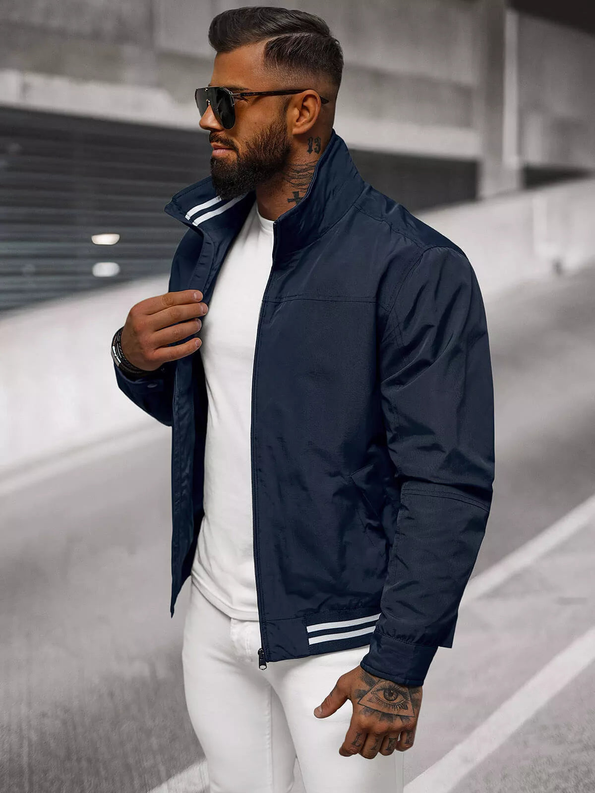 Men's thin dark blue jacket Some
