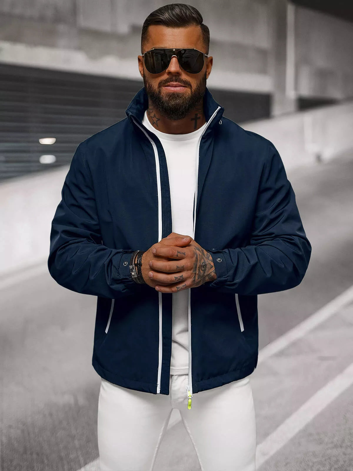 Men's thin dark blue jacket Vind