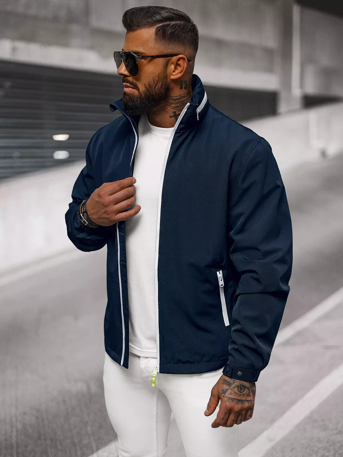 Men's thin dark blue jacket Vind