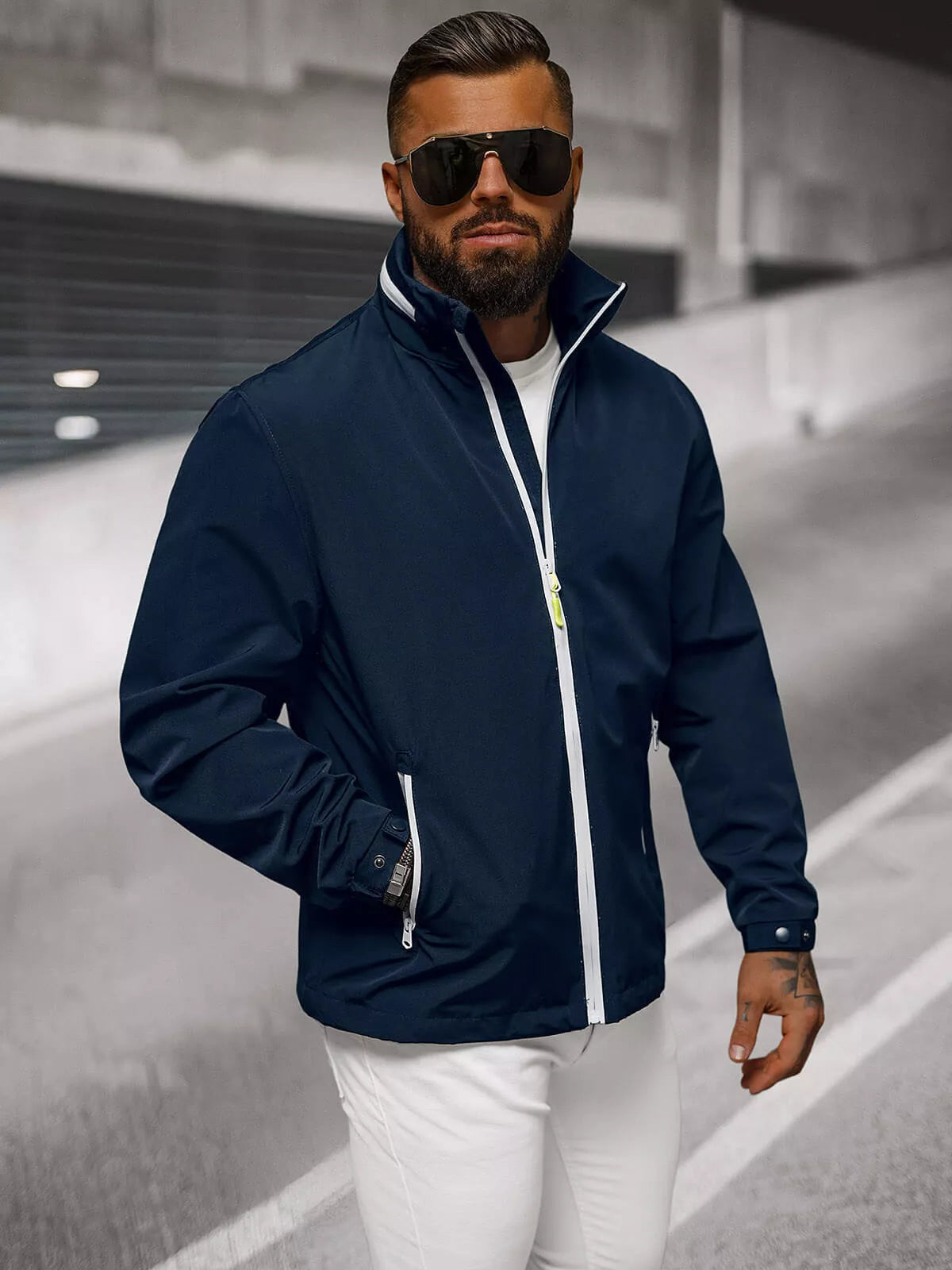 Men's thin dark blue jacket Vind