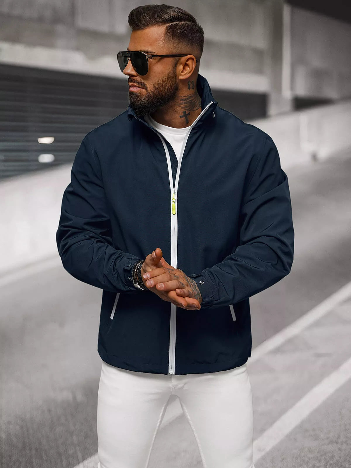 Men's thin dark blue jacket Vind