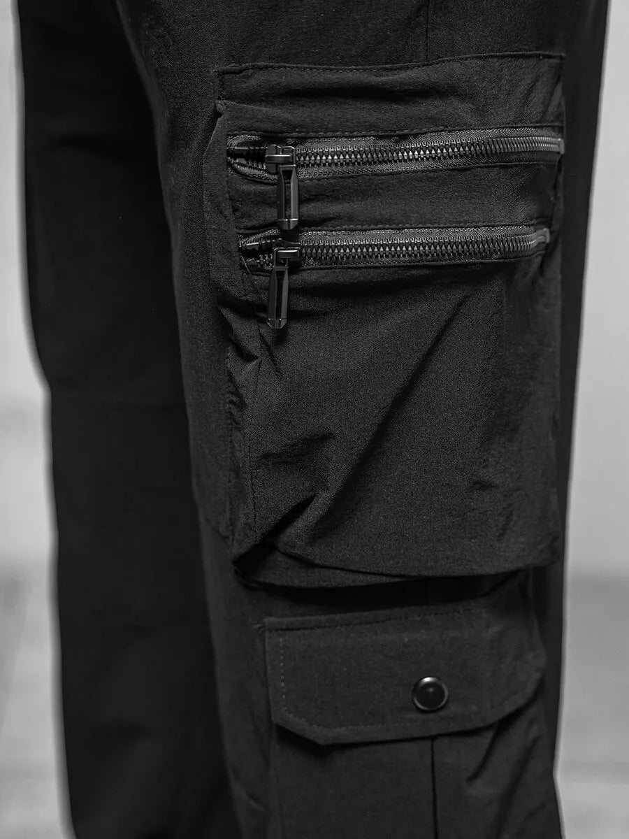 Men's wide black trousers Olimp