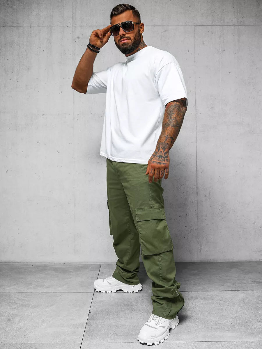 Men's wide khaki pants Deril