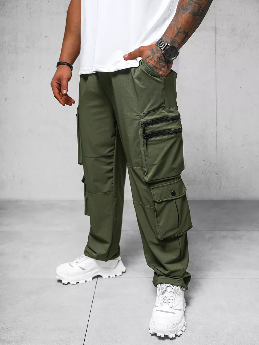 Men's wide khaki pants Olimp