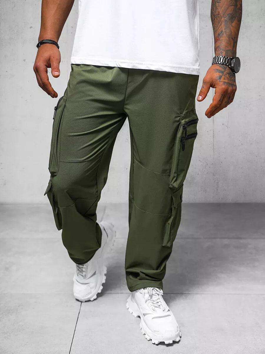Men's wide khaki pants Olimp