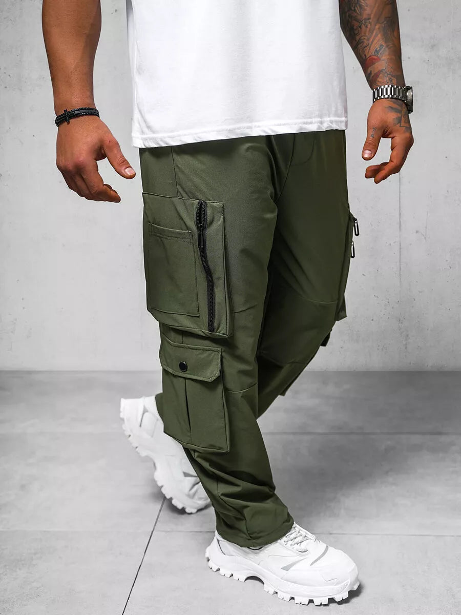 Men's wide khaki pants Olimp