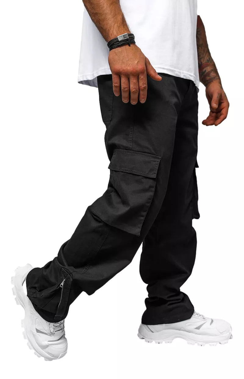 Men's wide black trousers Deril