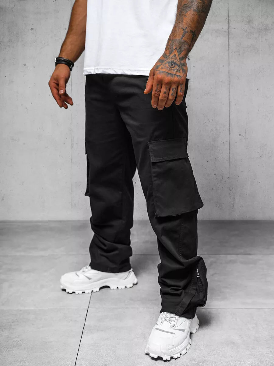 Men's wide black trousers Deril