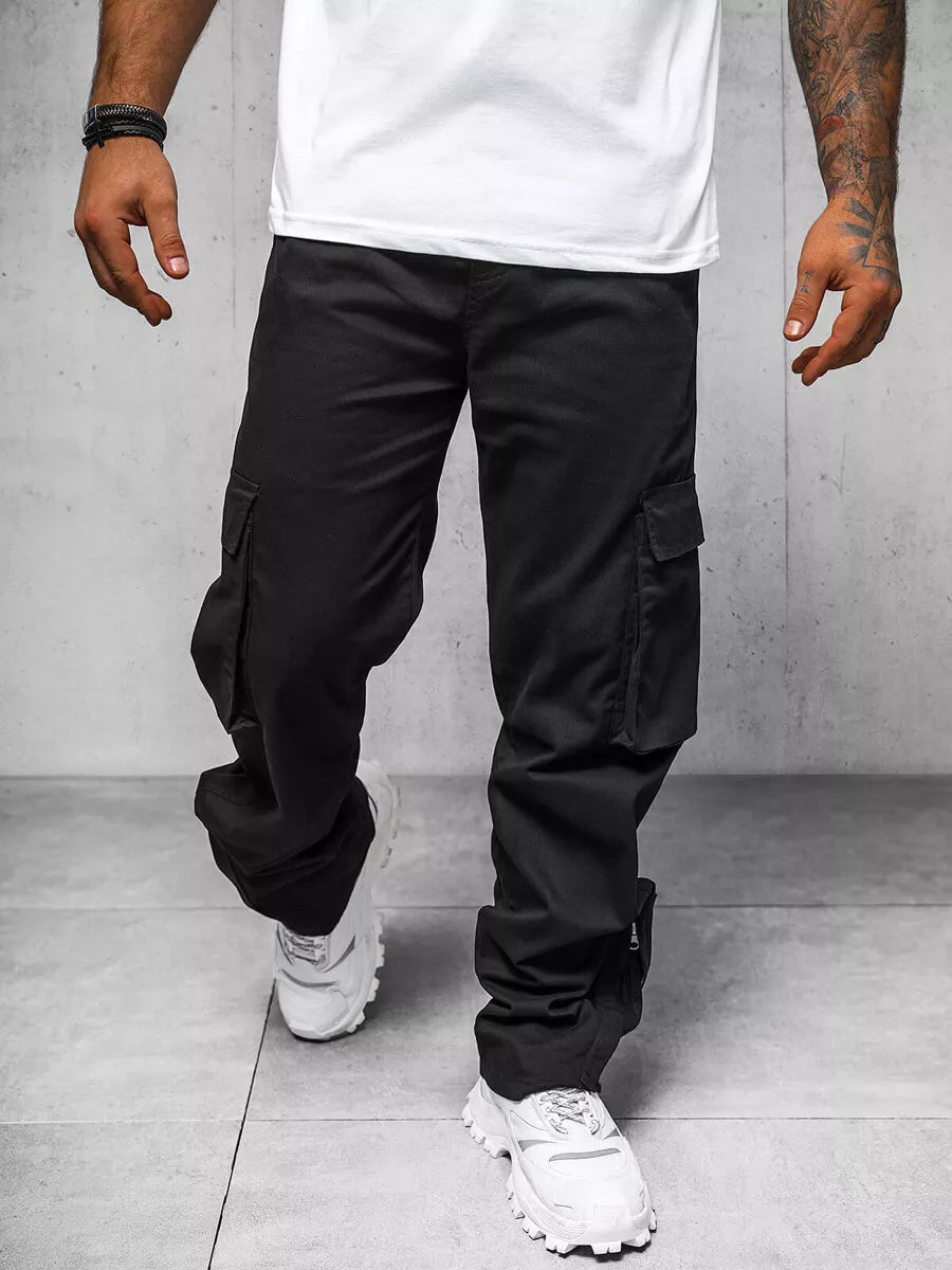 Men's wide black trousers Deril
