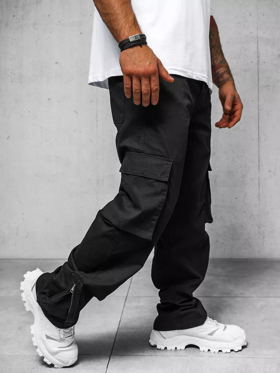 Men's wide black trousers Deril