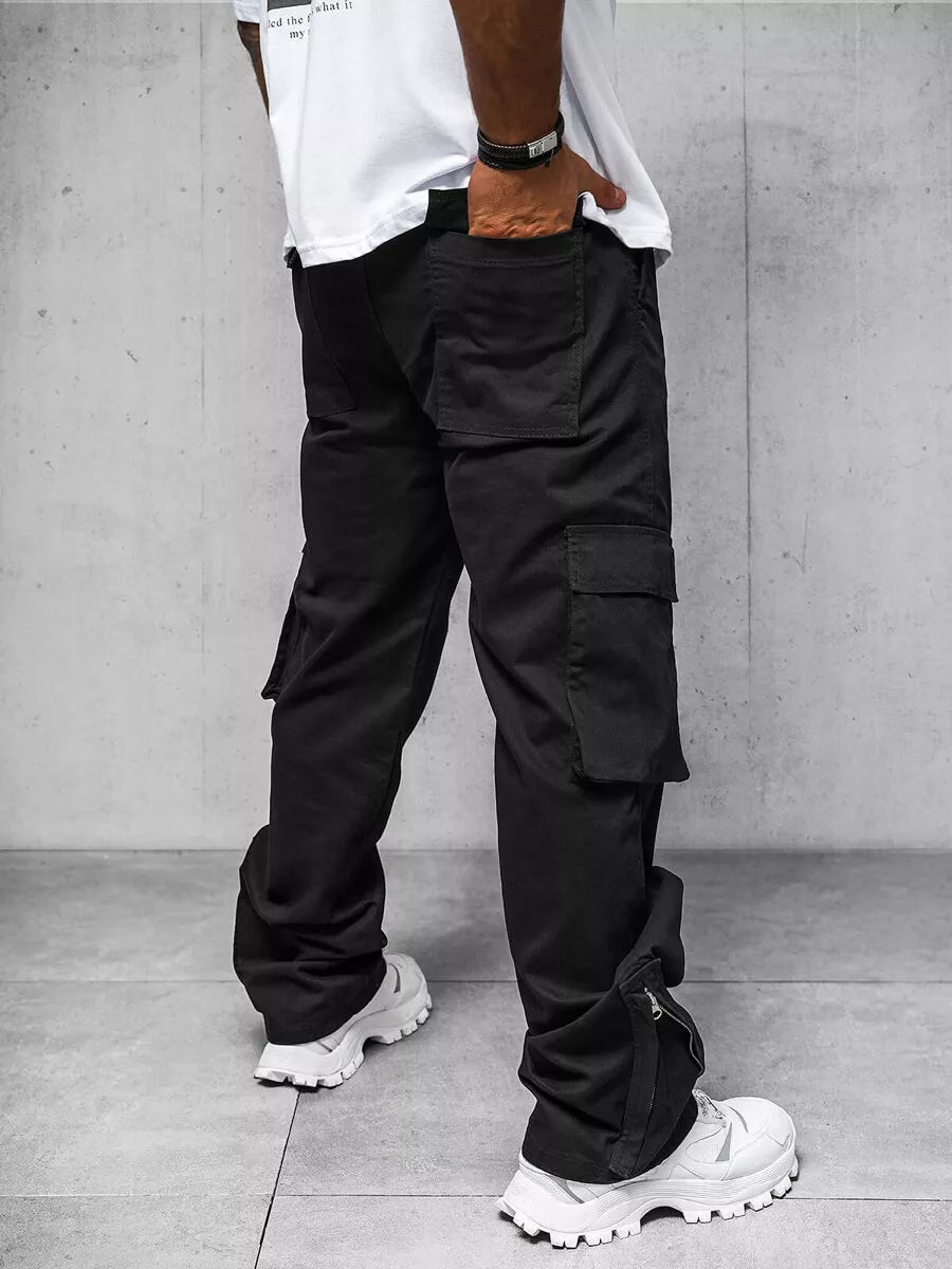 Men's wide black trousers Deril