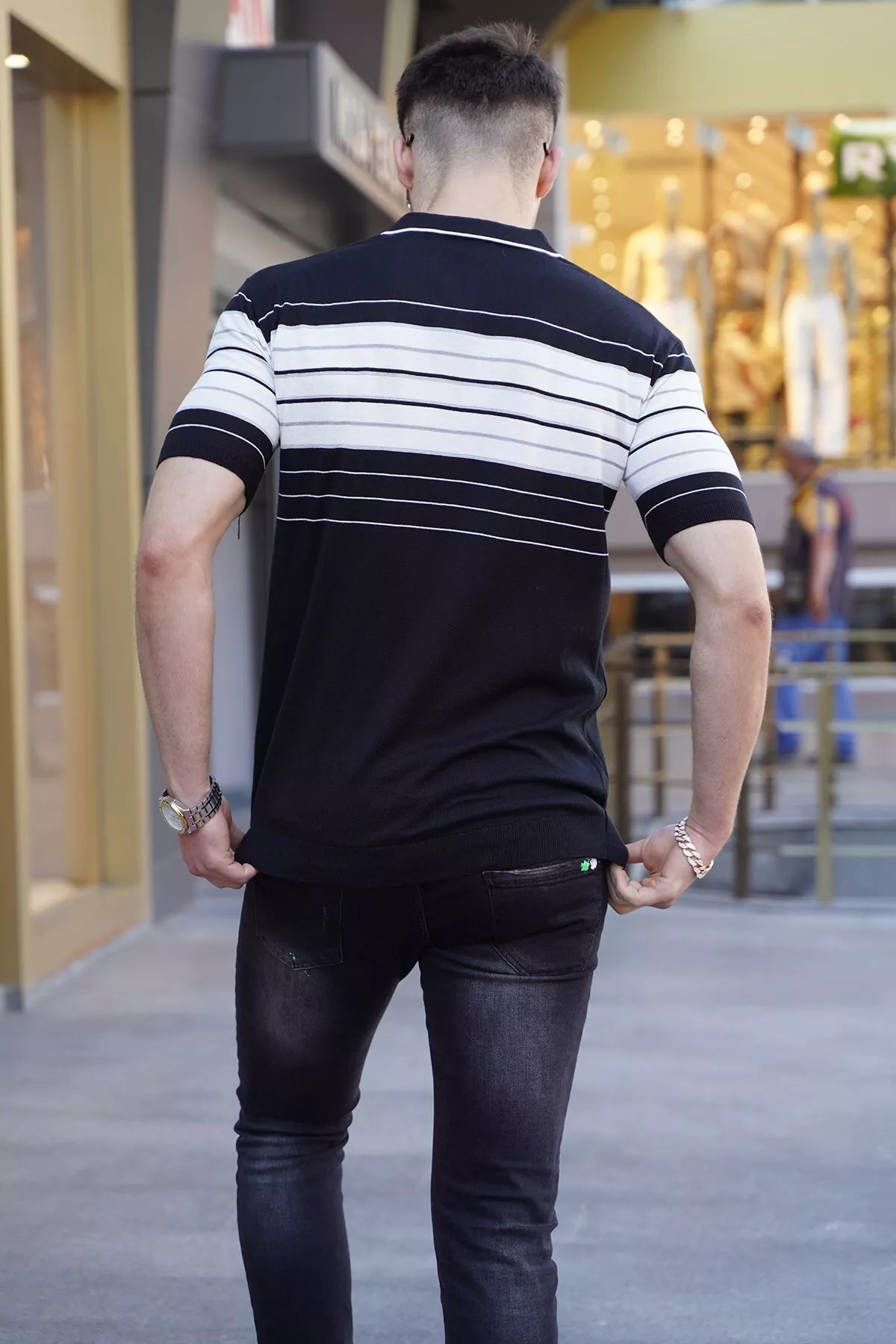 Men's polo shirt black Zuna