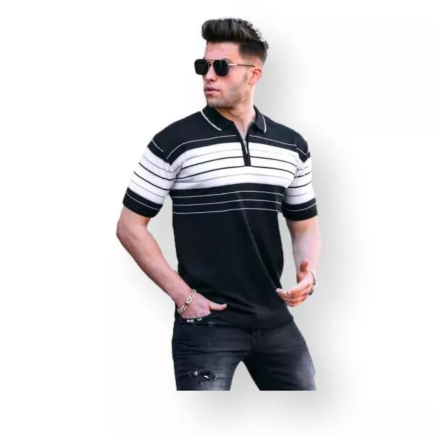 Men's polo shirt black Zuna