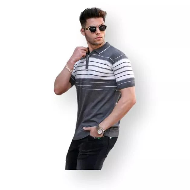 Men's polo shirt in gray Zuna