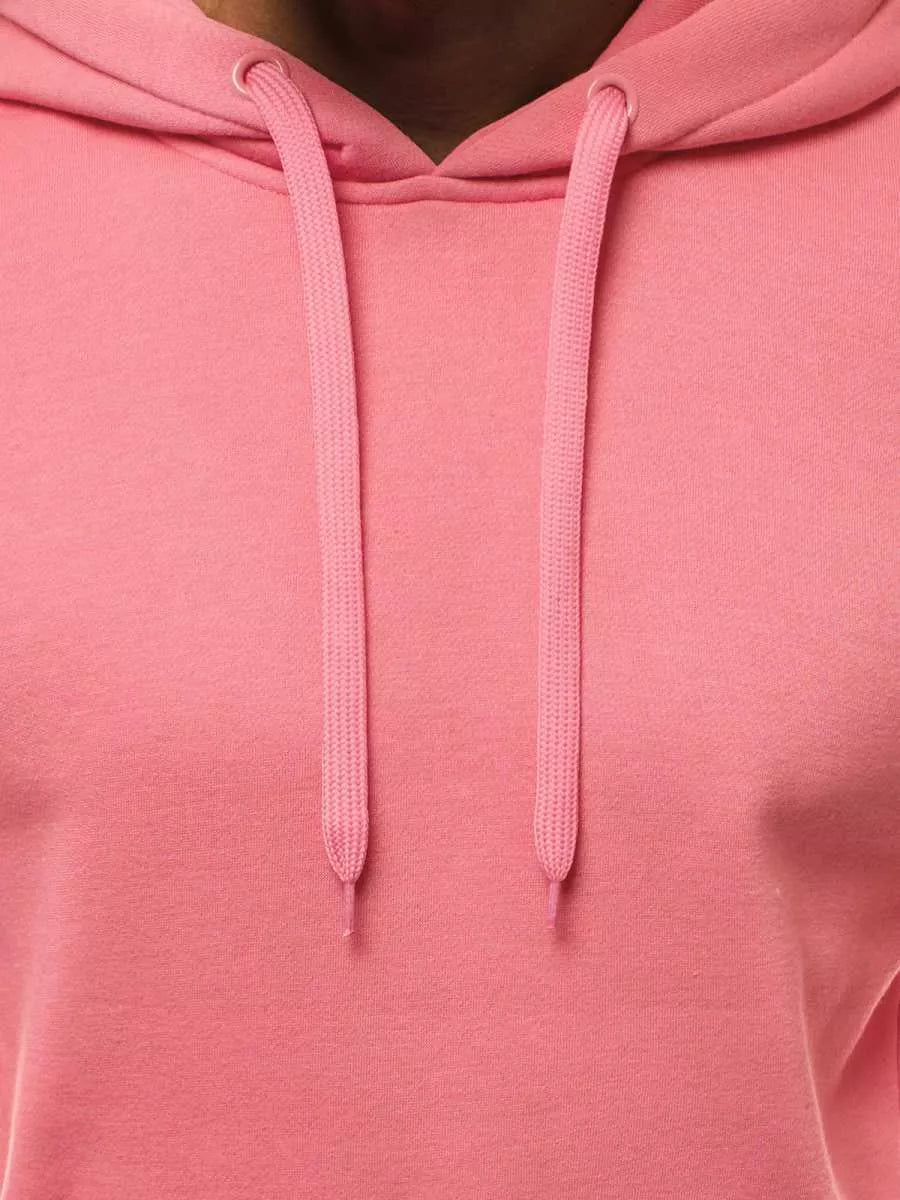 Pink men's sweatshirt with hood Buvoli