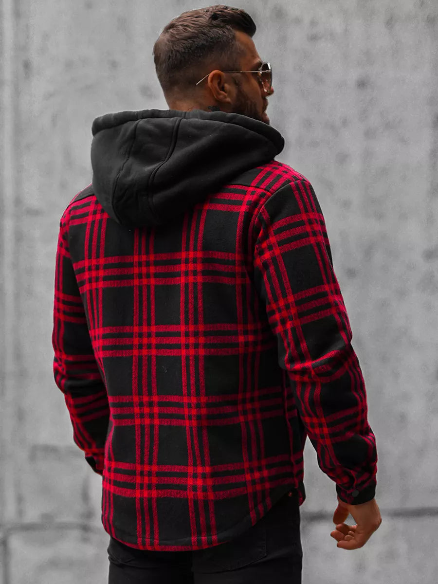 Red men's jacket with hood Akor