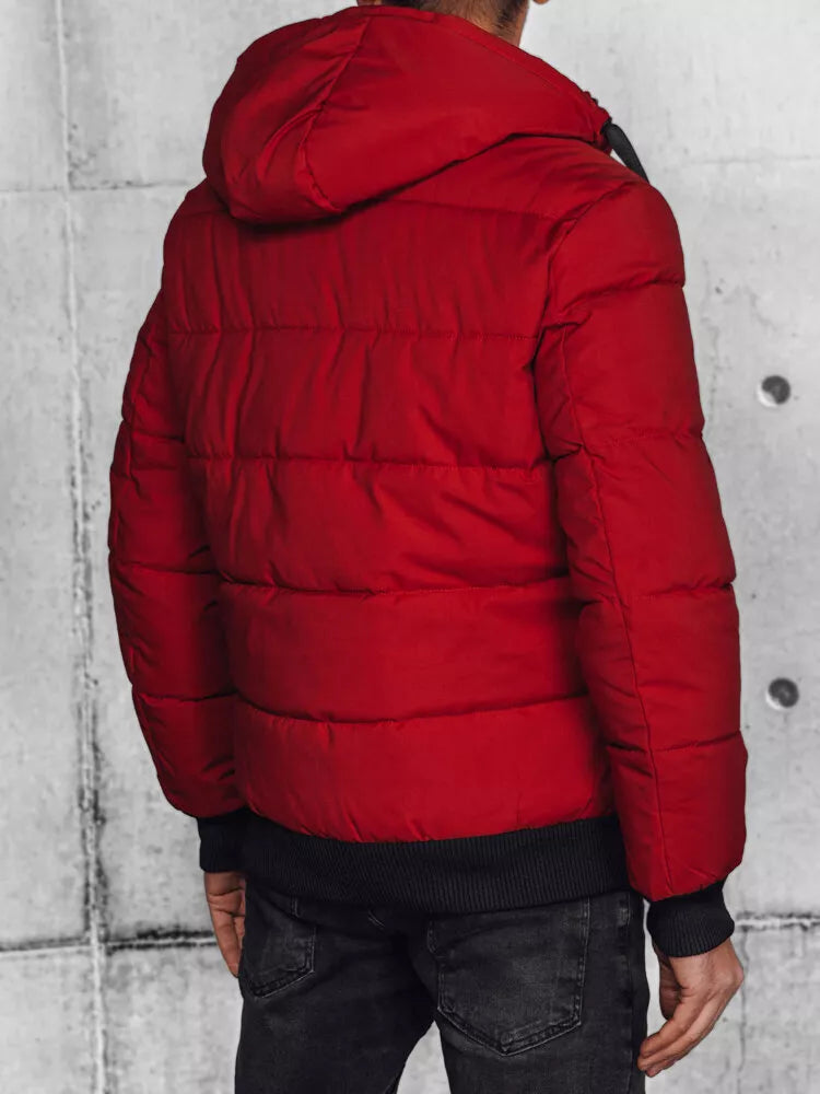 Men's red winter jacket Torn