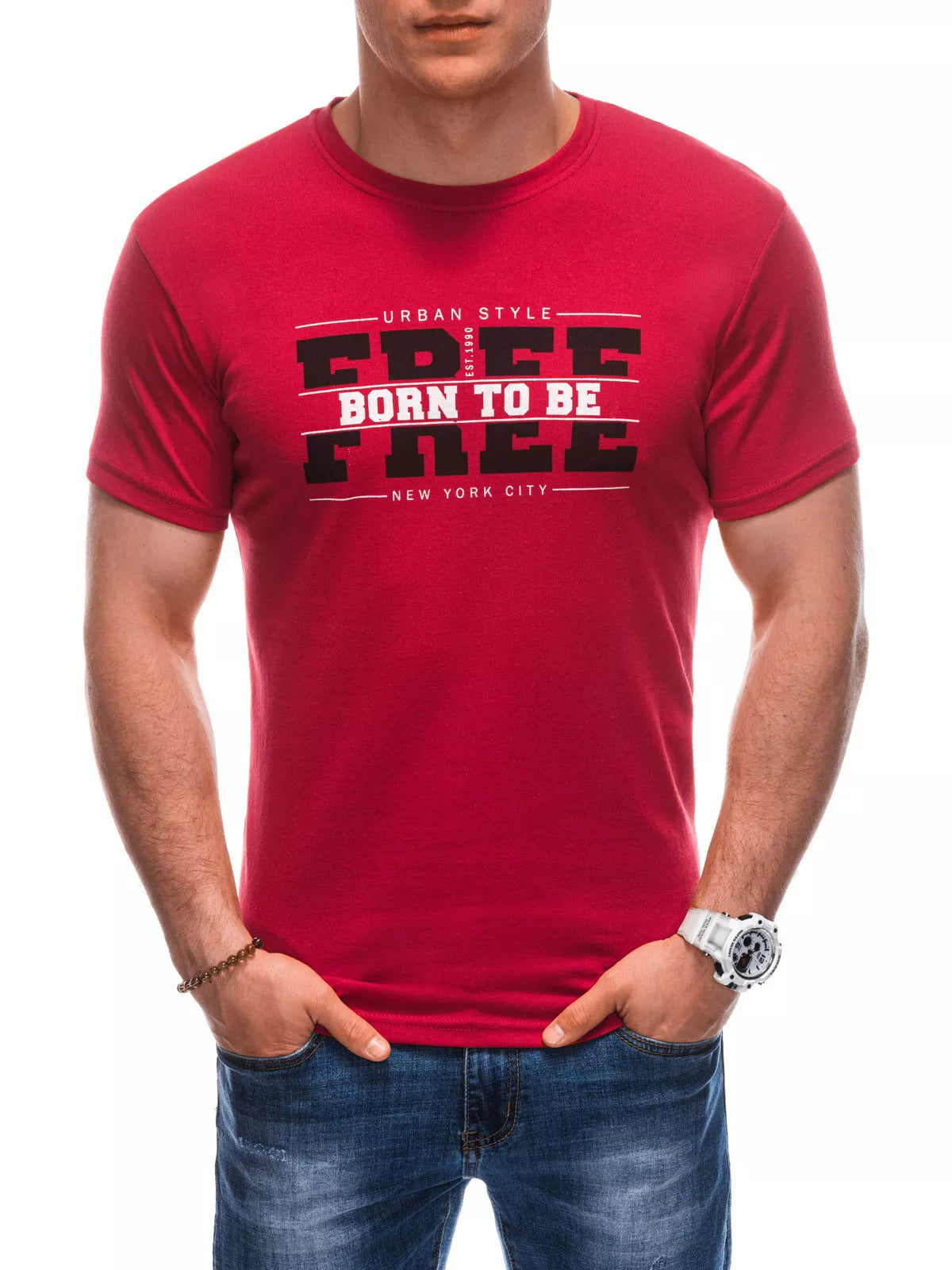Men's red T-shirt Free