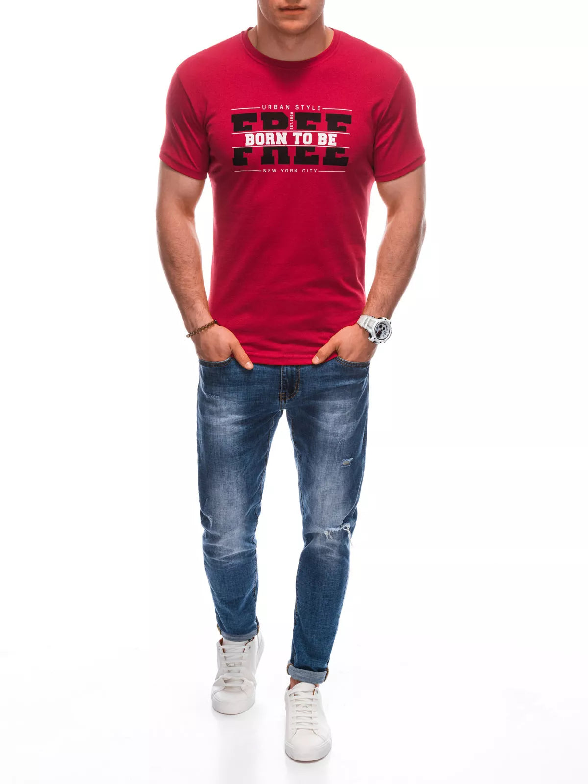 Men's red T-shirt Free