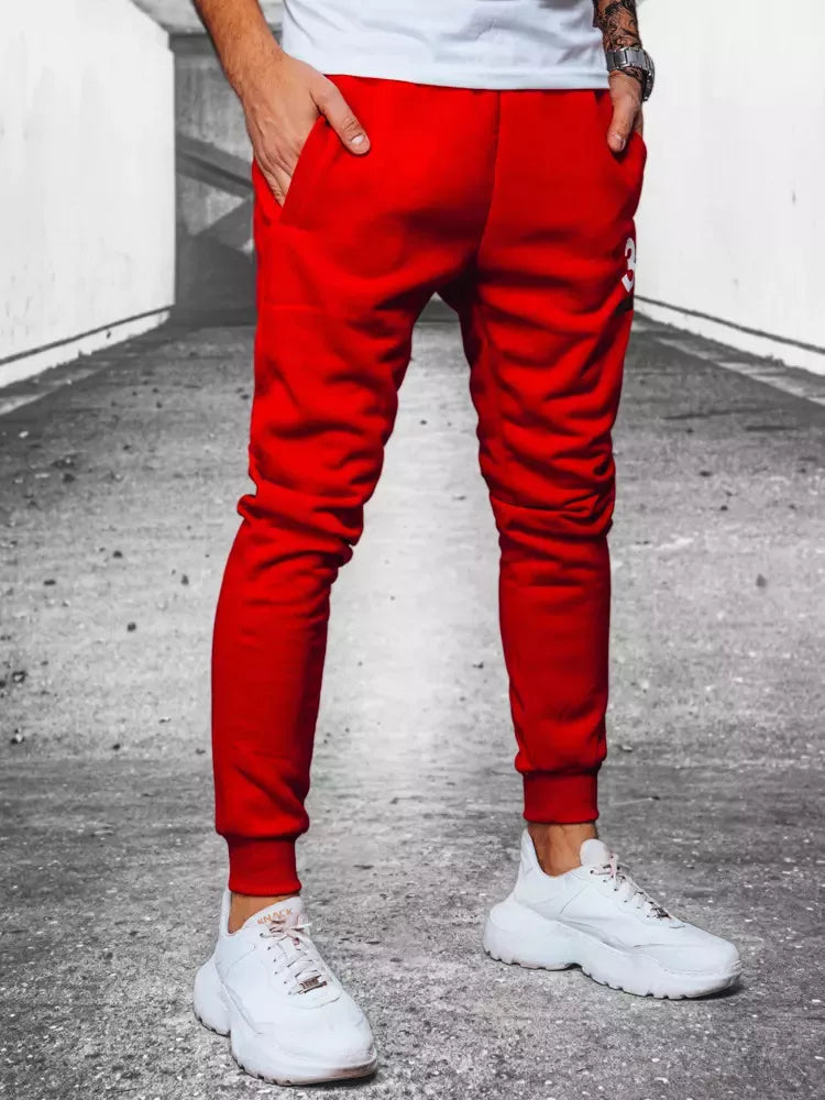 Red men's casual pants Styl