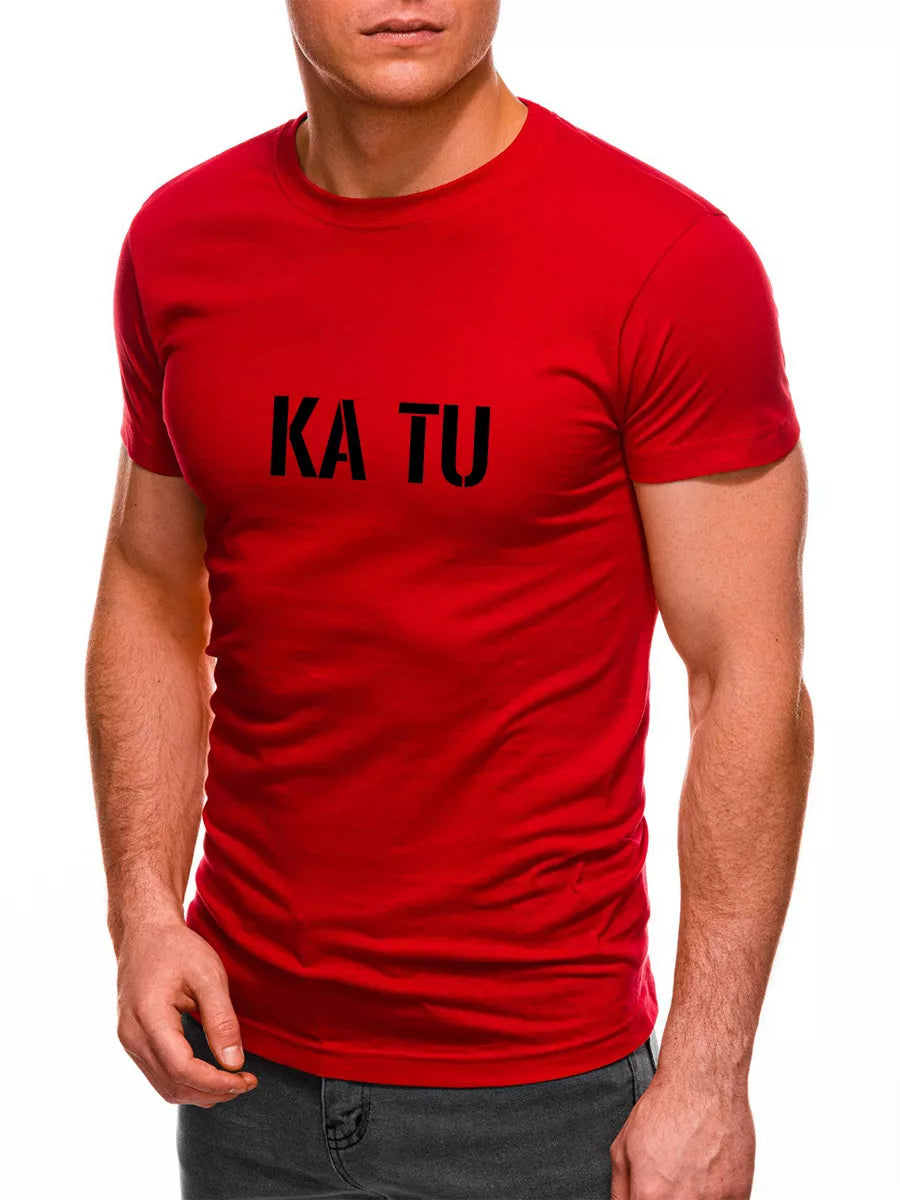 Men's red T-shirt WHAT ARE YOU?