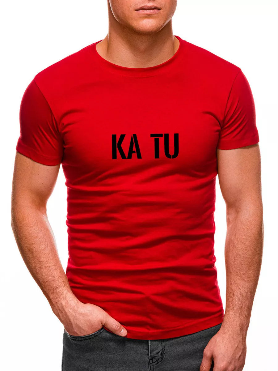 Men's red T-shirt WHAT ARE YOU?
