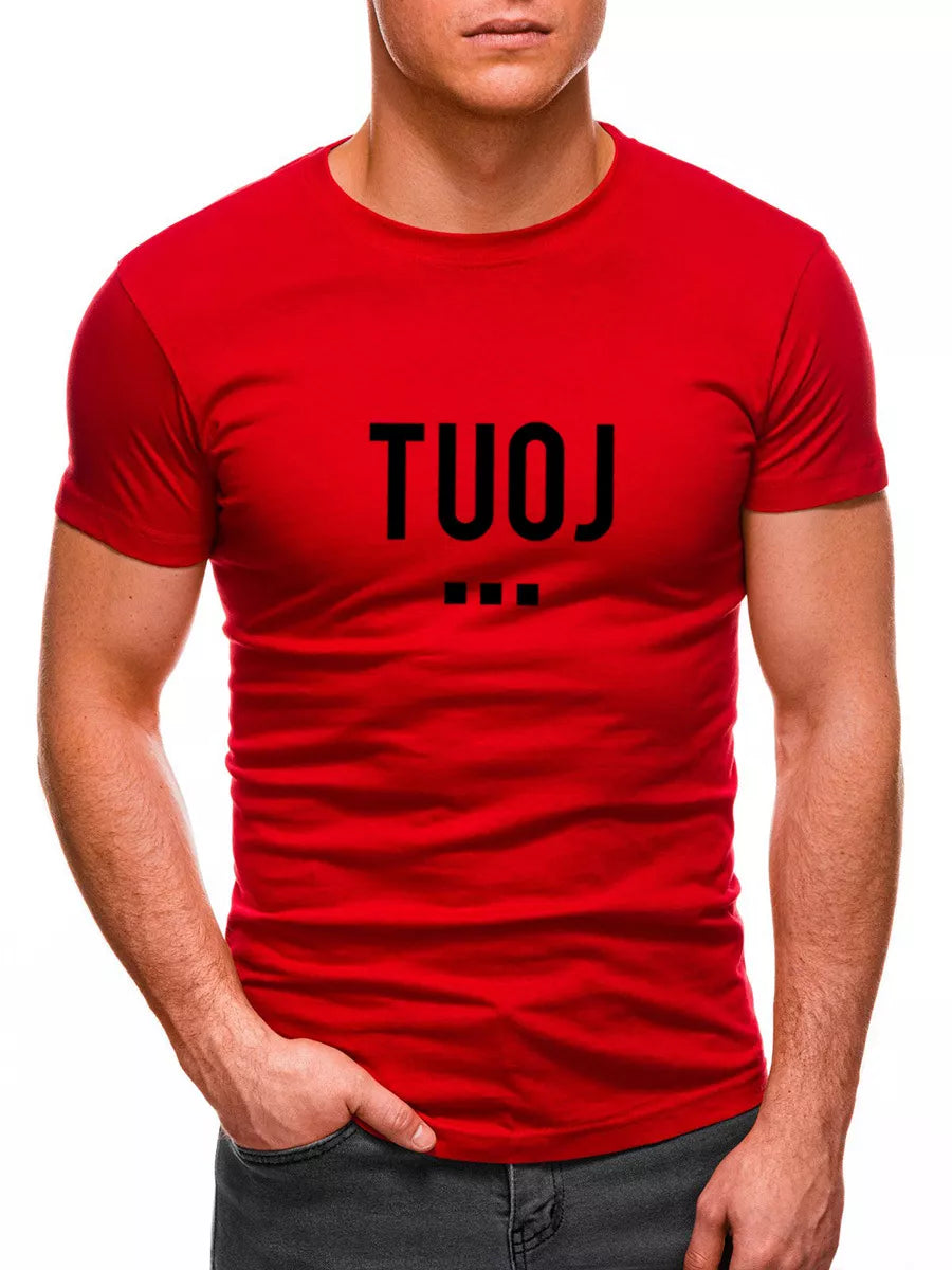 Men's red T-shirt NOW (black)