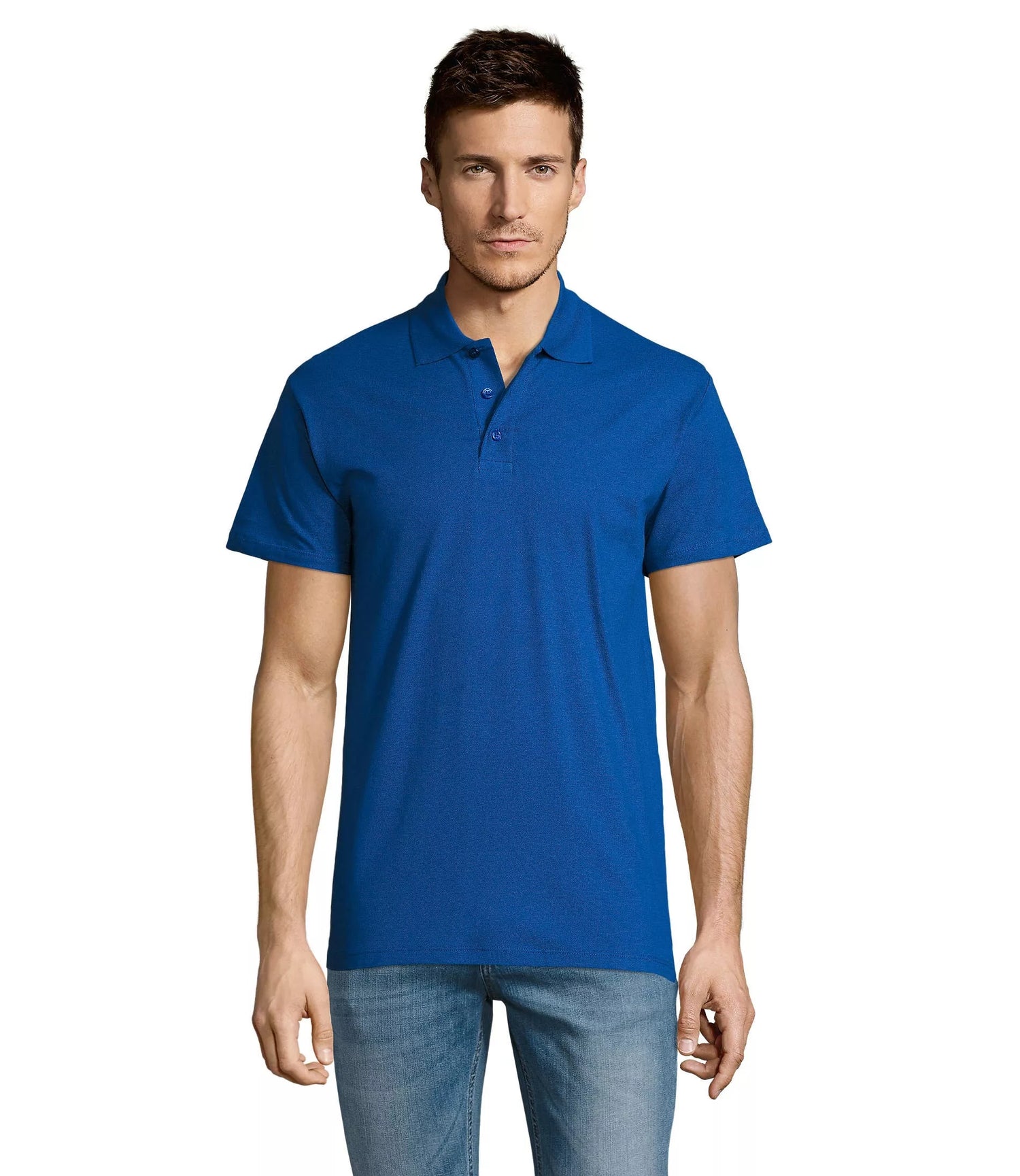 Men's bright blue polo shirt Summer