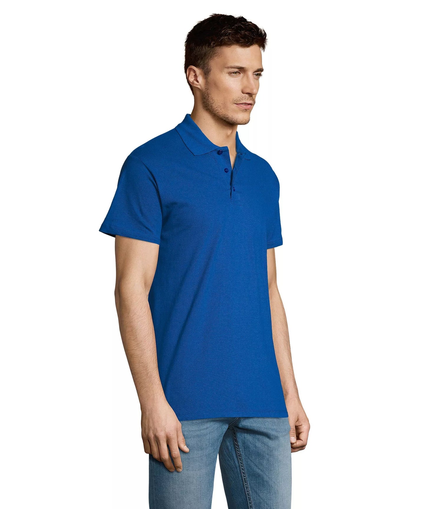 Men's bright blue polo shirt Summer