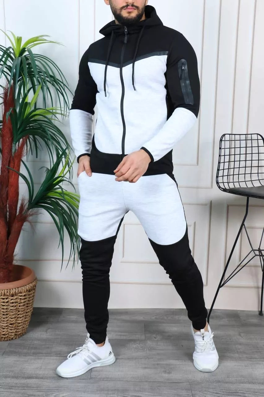 Men's sports set, white - black, Rener.
