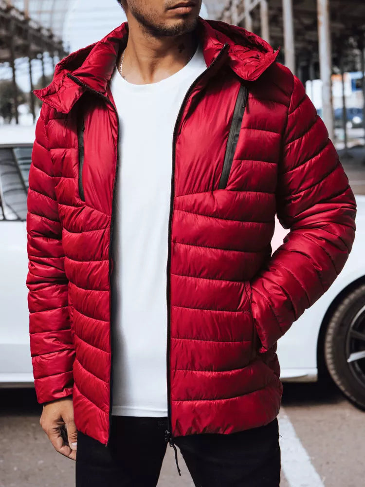 Men's quilted jacket red Eter