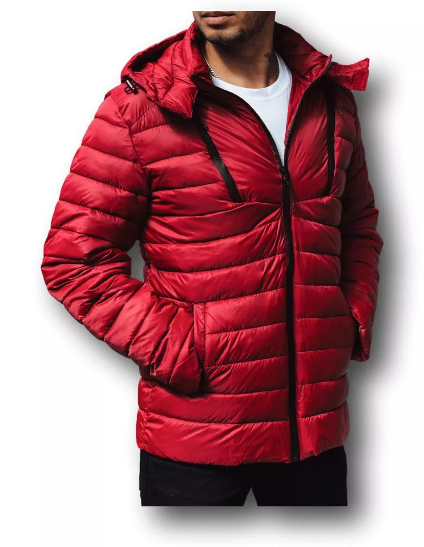 Men's quilted jacket red Eter