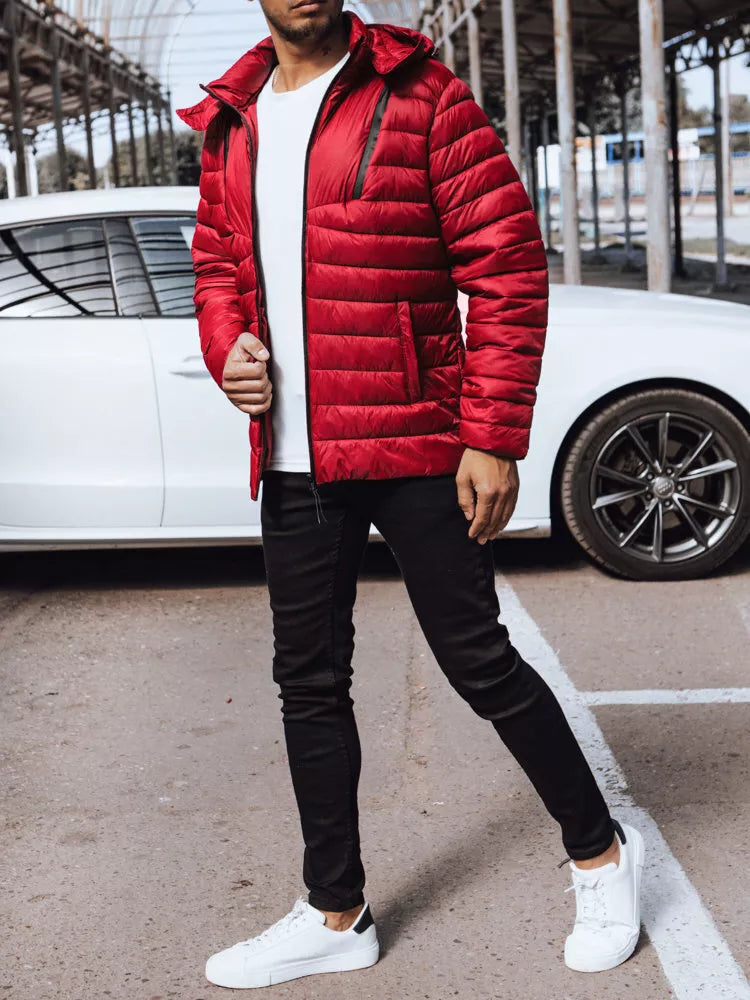 Men's quilted jacket red Eter