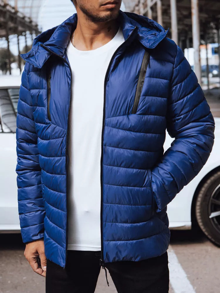 Men's quilted jacket navy blue Eter