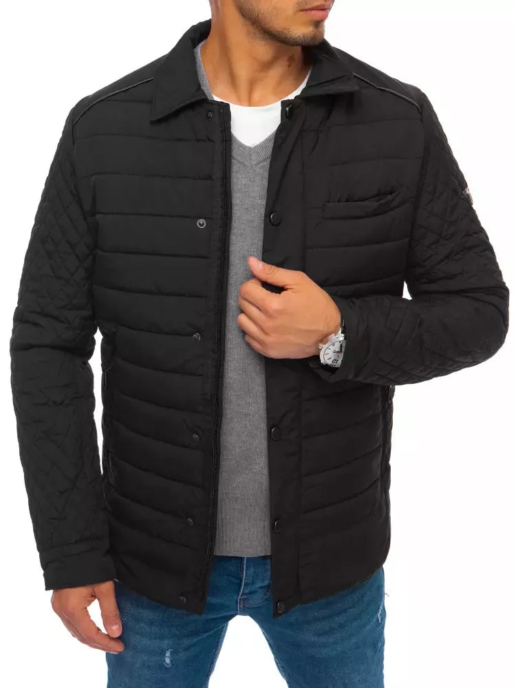 Men's quilted black jacket Farrel