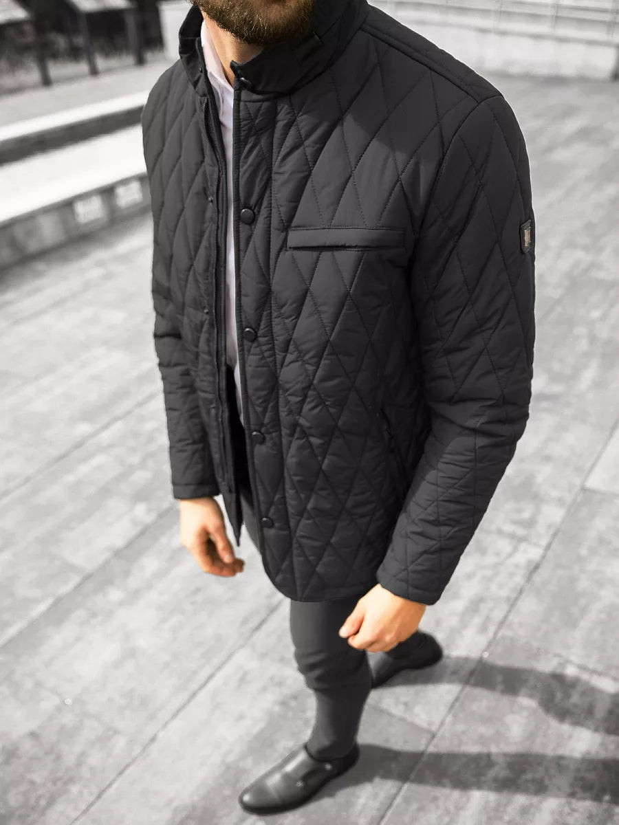 Men's quilted black jacket Midon