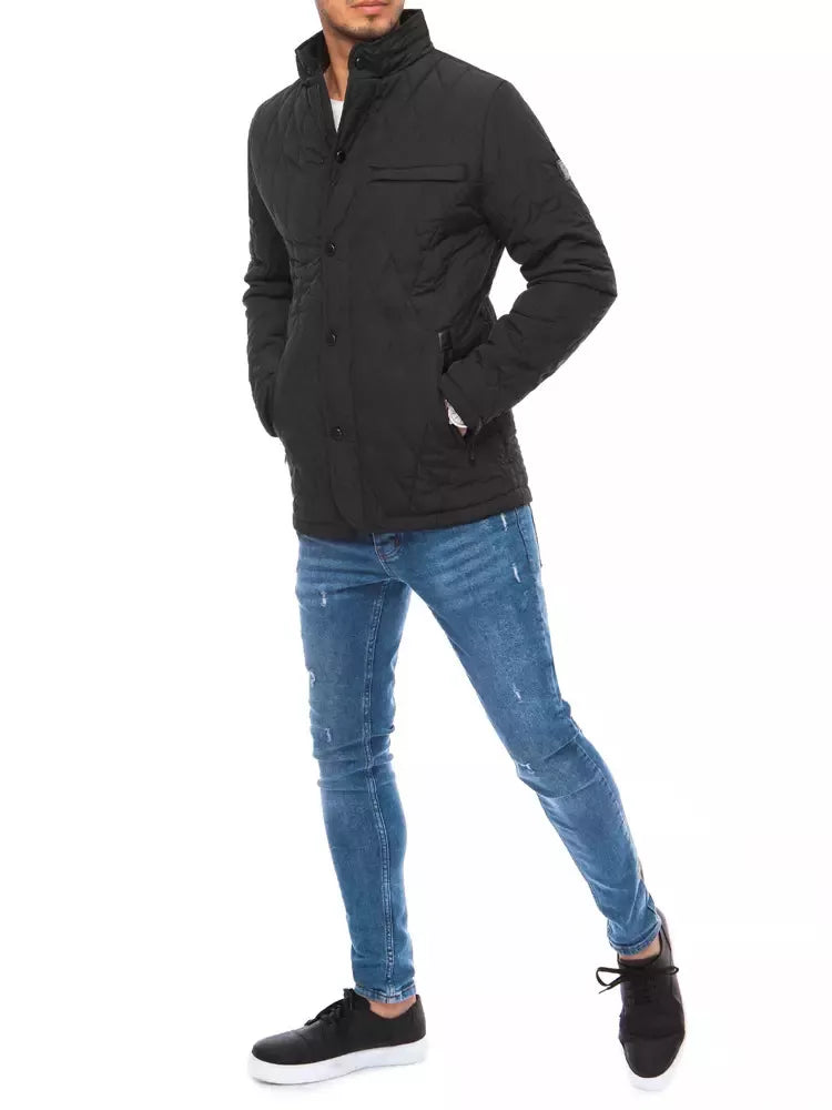 Men's quilted black jacket Midon